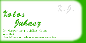 kolos juhasz business card